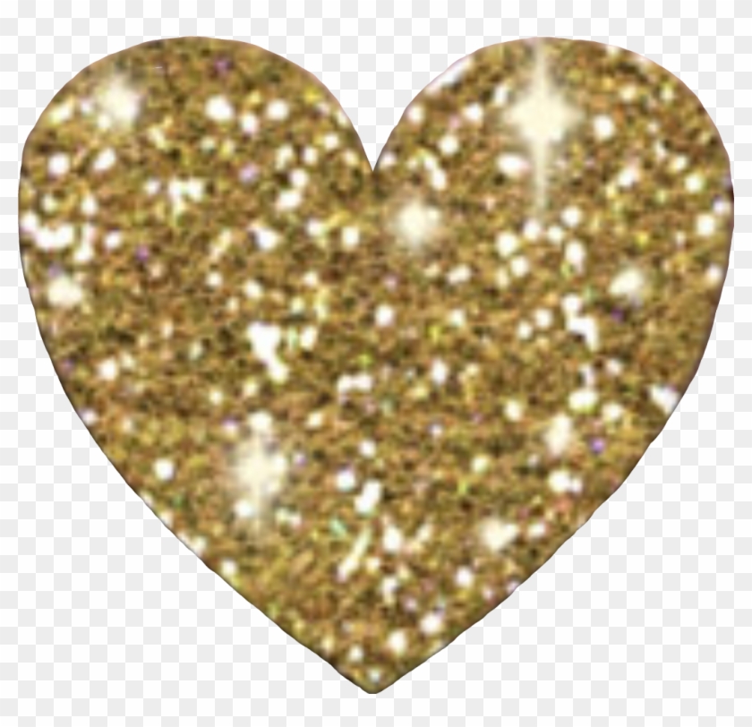 Sparkly Heart Sticker By - Glitter Gold Heart Png Clipart
