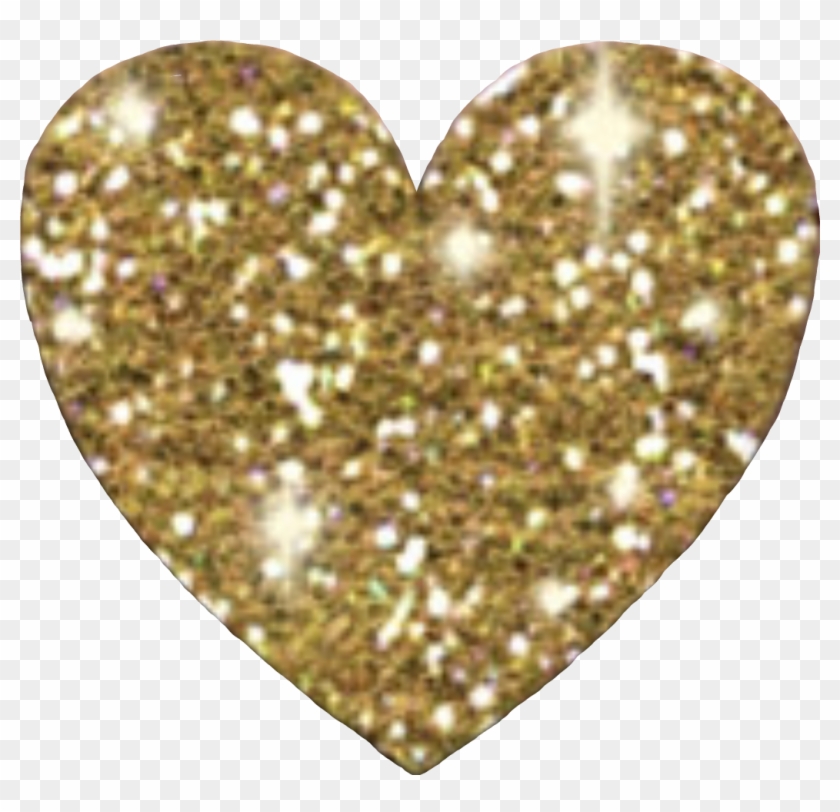 Sparkly Heart Sticker By - Glitter Gold Heart Png Clipart #952322