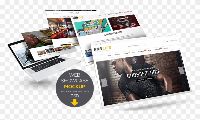 779 X 441 18 - Powerpoint Mockup Psd Free Clipart