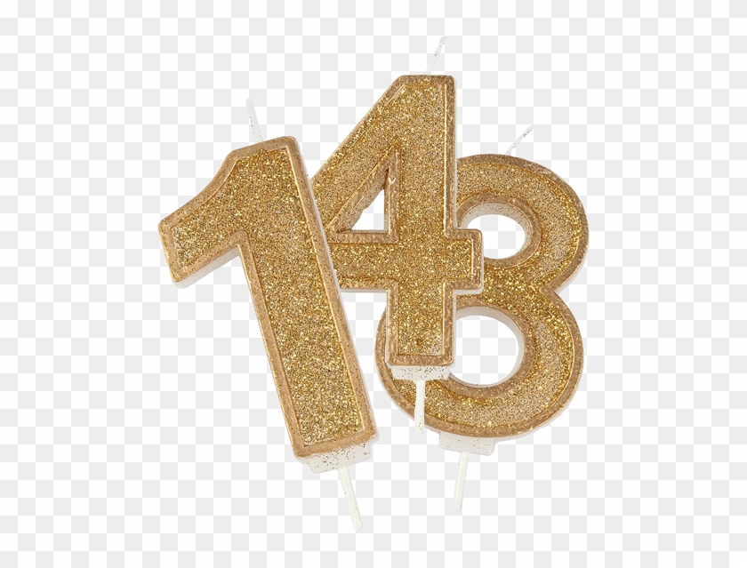 Gold Sparkle Number Candles - Earrings Clipart