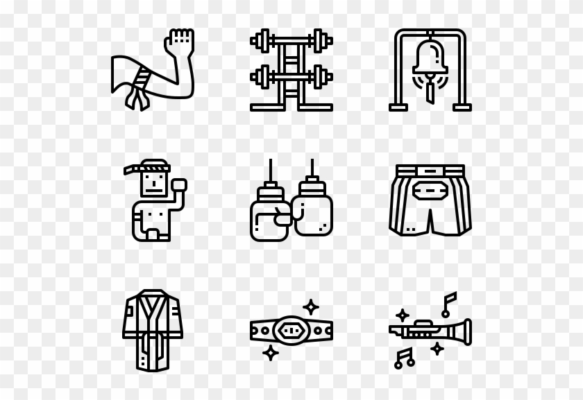 Thai Boxing - Manufacturing Icons Clipart