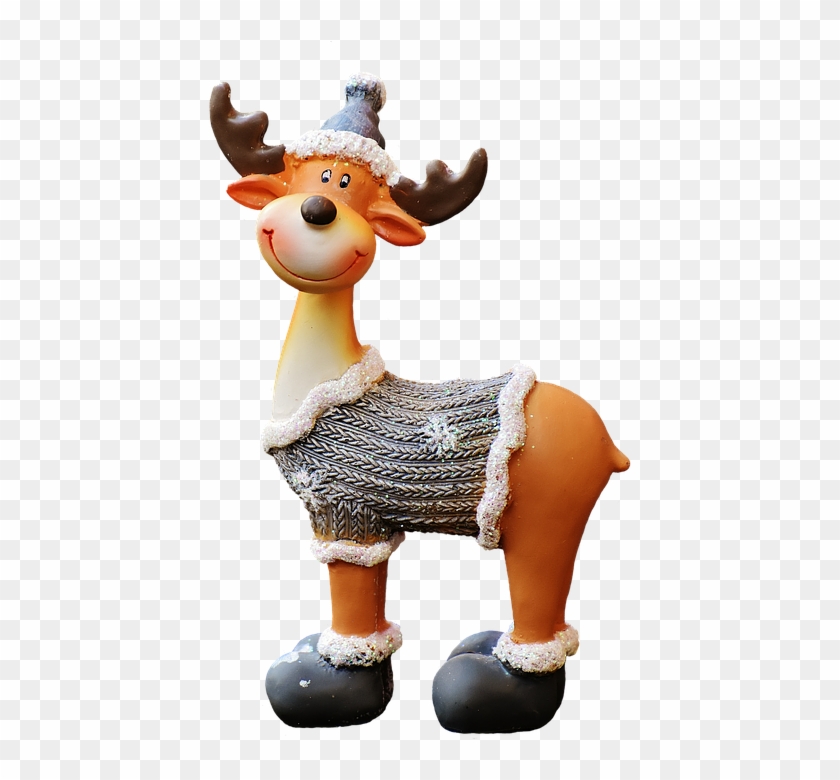 Christmas, Moose, Santa Hat, Fun, Funny, Cute, Deco - Hình Giáng Sinh 2019 Clipart #953158