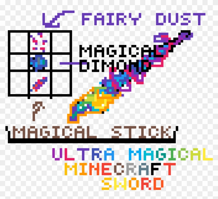 Magical Minecraft Sword - Comic Clipart #955130