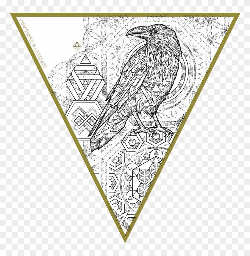 It Features A Raven Top On Top Of A Metatron's Cube - Sketch Clipart #956308