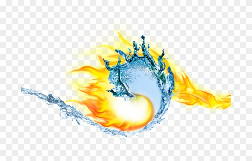 Water And Fire Blending Transparent, Download Original - Fire And Ice Png Clipart