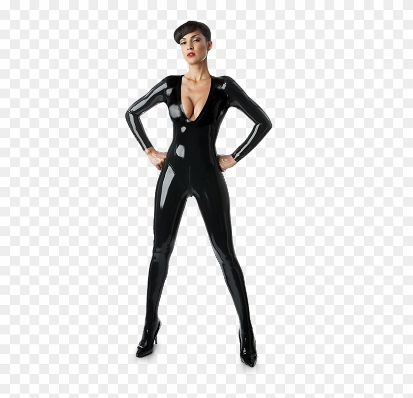 V-neck Catsuit - V Neck Latex Catsuit Clipart #957957