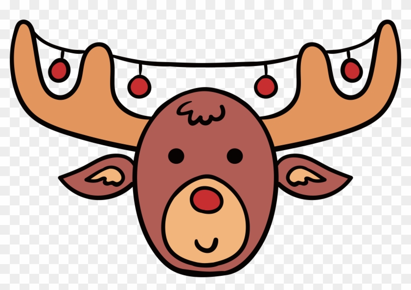 Clipart Royalty Free Stock Reindeer Christmas Antler - Animados Dibujos De Cabeza De Reno Navideño - Png Download #958816