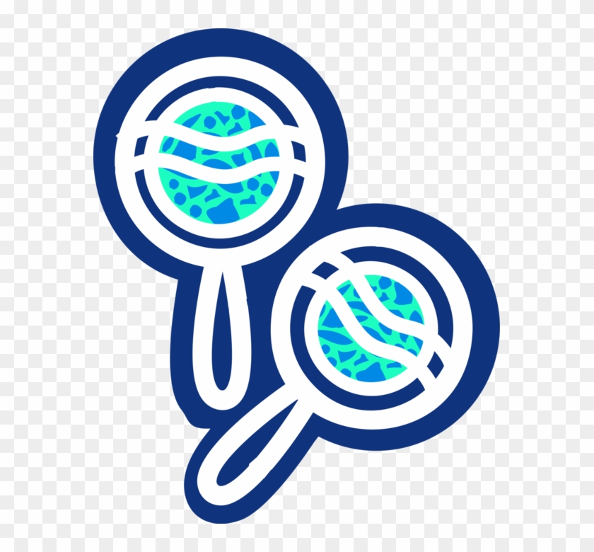 Vector Illustration Of Latin Music Maracas Or Rumba - Circle Clipart