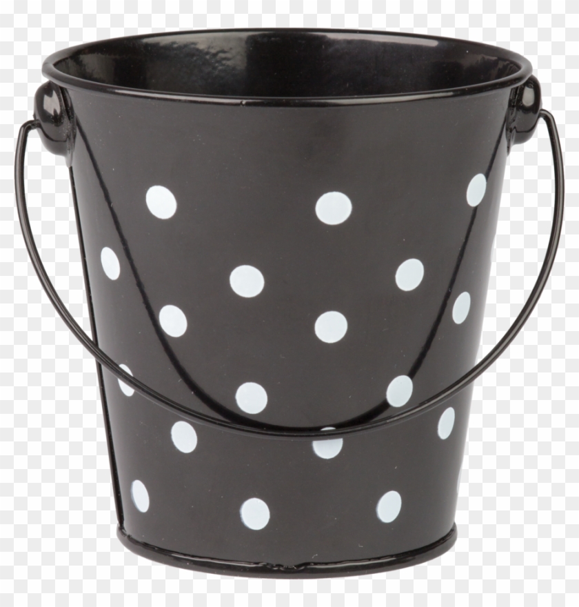 Tcr20825 Black Polka Dots Bucket Image - Polka Dot Clipart