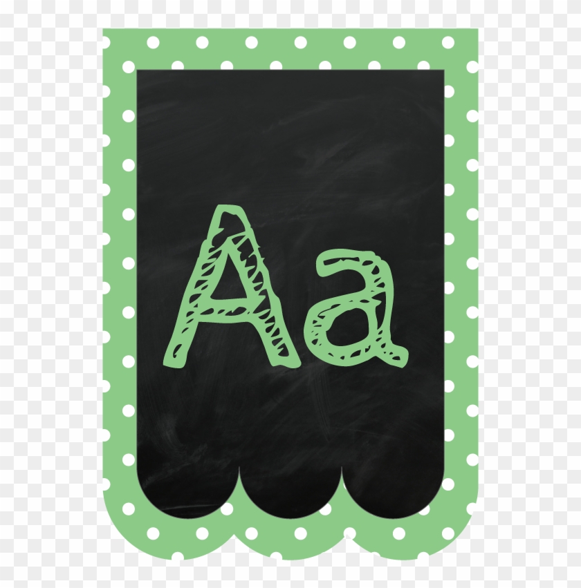Chalkboard Bunting Banner Alphabet Polka Dot In Pastel - Illustration Clipart #959301