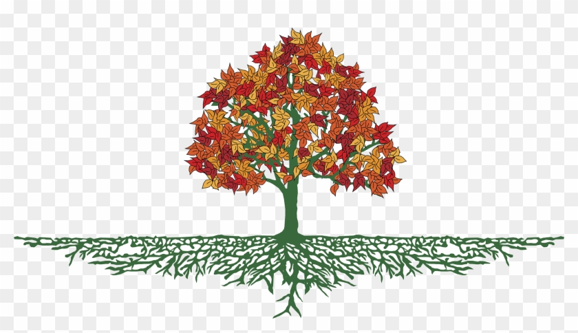 Autumn Tree With Roots By Deborah Drinon-haggerty - Fall Tree With Roots Clipart #959768