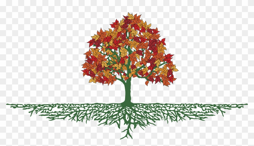 Autumn Tree With Roots By Deborah Drinon-haggerty - Fall Tree With Roots Clipart