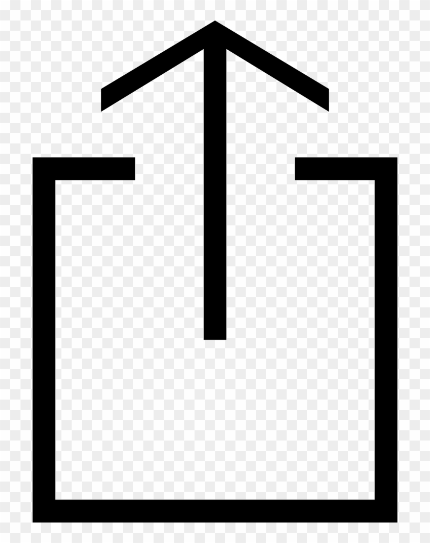 Square Outline With Up Arrow Interface Upload Symbol - Sign Clipart