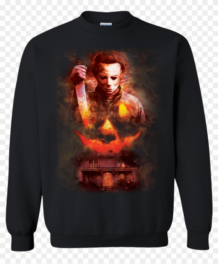 Halloween Michael Myers Pumpkin T-shirt - Lesbian Couple Christmas Gift Ideas Clipart