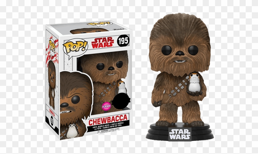 Chewbacca With Porg Flocked Pop Vinyl Figure - Chewbacca Last Jedi Funko Pop Clipart #961577