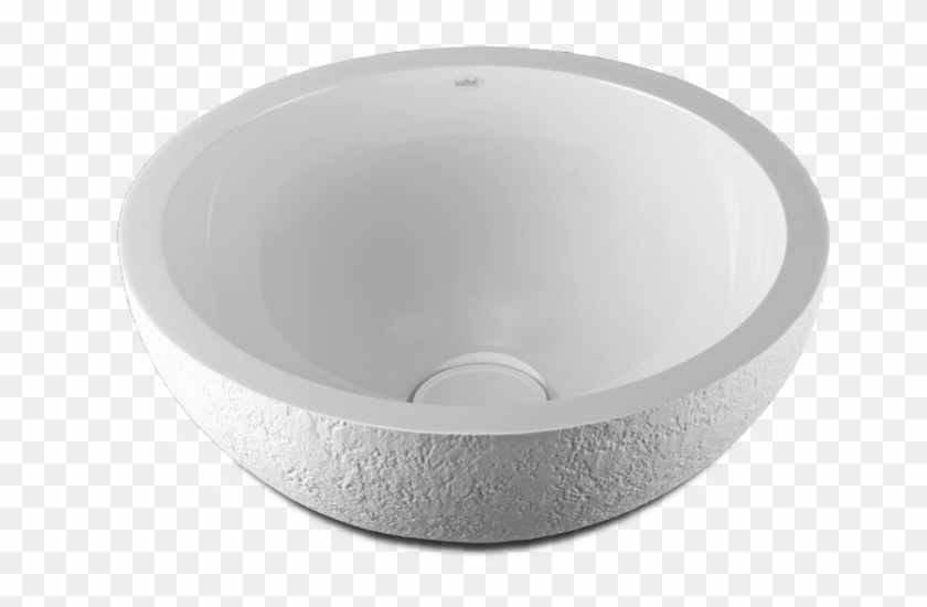 Dolce Collection Round Washbasin With External Texture - Bathroom Sink Clipart