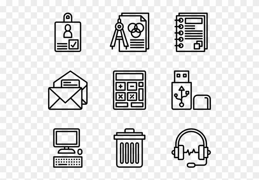 Office Stationery - Manufacturing Icons Clipart