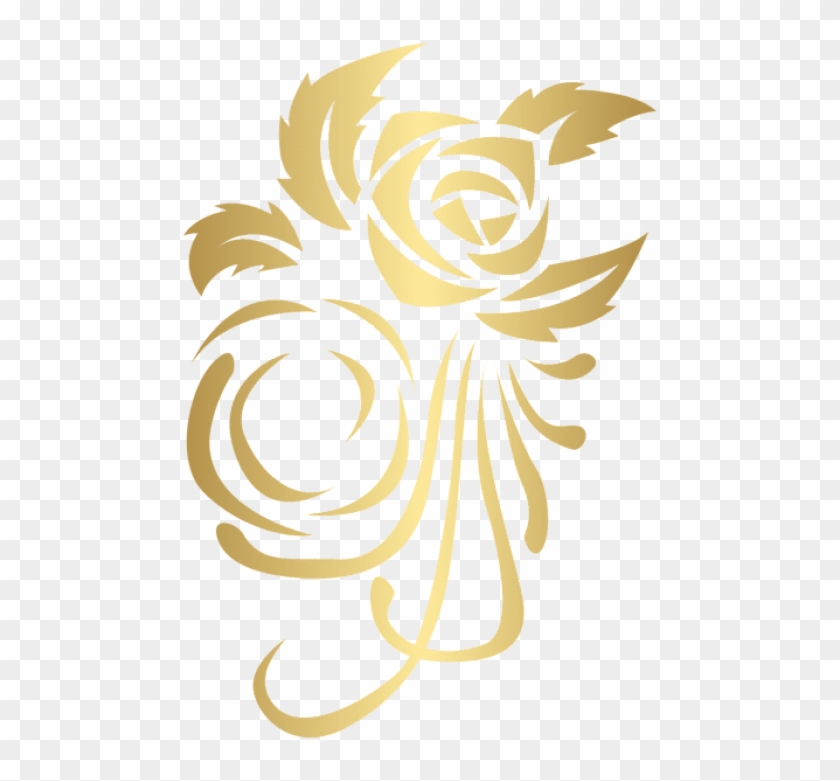Free Png Download Gold Deco Flower Transparent Clipart - Floral Patterns #963119