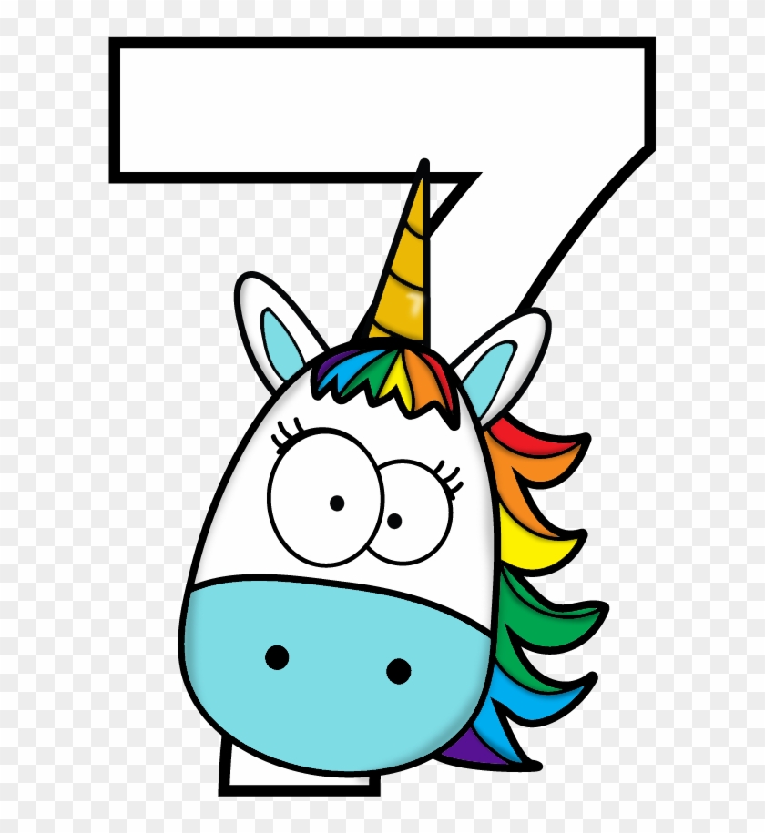 Numeros Unicornio - Unicorn Number Drawing Birthday Party Unicornio Clipart #963399