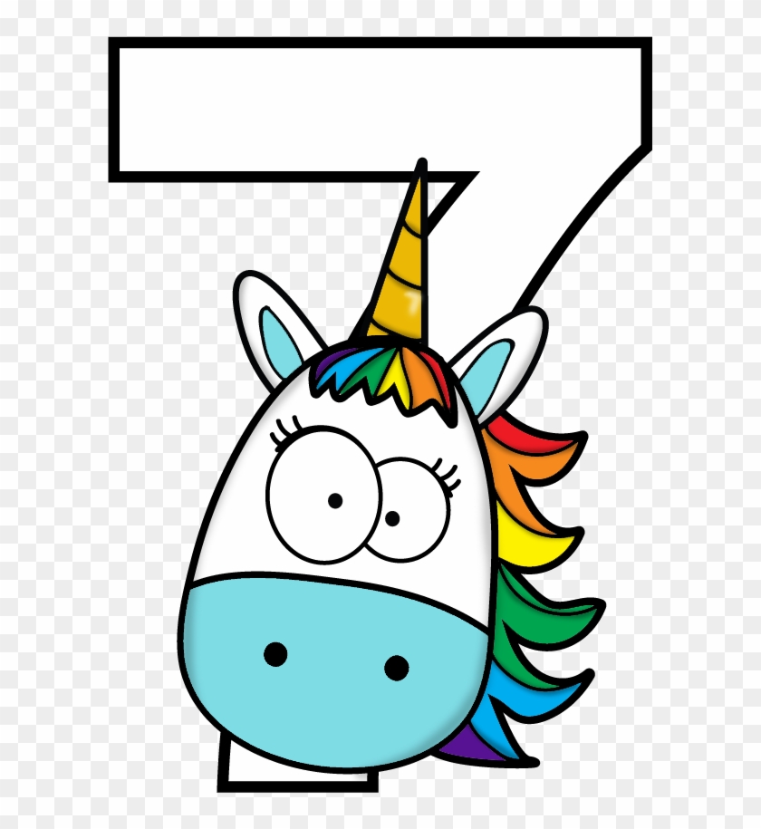 Numeros Unicornio - Unicorn Number Drawing Birthday Party Unicornio Clipart
