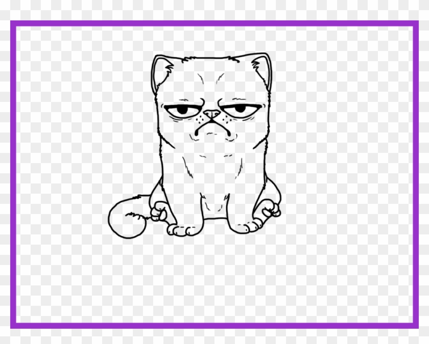 Grumpy Cat Coloring Sheet With Grumpy Cat Coloring - Cartoon Clipart #963699