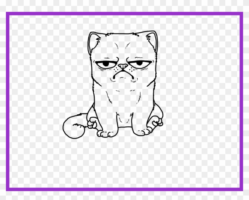 Grumpy Cat Coloring Sheet With Grumpy Cat Coloring - Cartoon Clipart