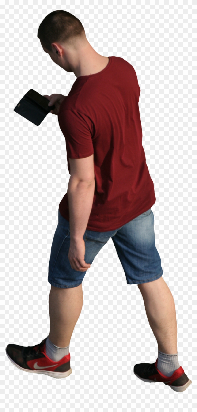 Man With Tablet - Person Walking From Above Png Clipart #964104