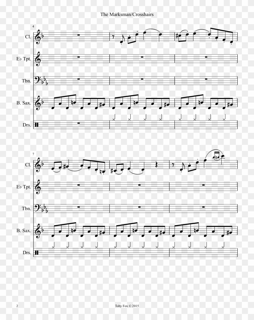 The Marksman/crosshairs Sheet Music Composed By Composition - Sheet Music Clipart