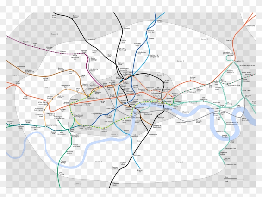 List Of Stations In London Fare Zone - Zone 1 Zone 2 London Clipart #965475