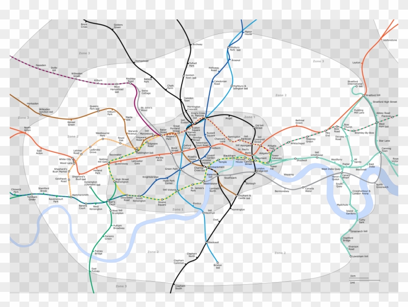 List Of Stations In London Fare Zone - Zone 1 Zone 2 London Clipart