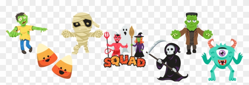 The Whole Halloween Squad Is Here - Cartoon Clipart #965927