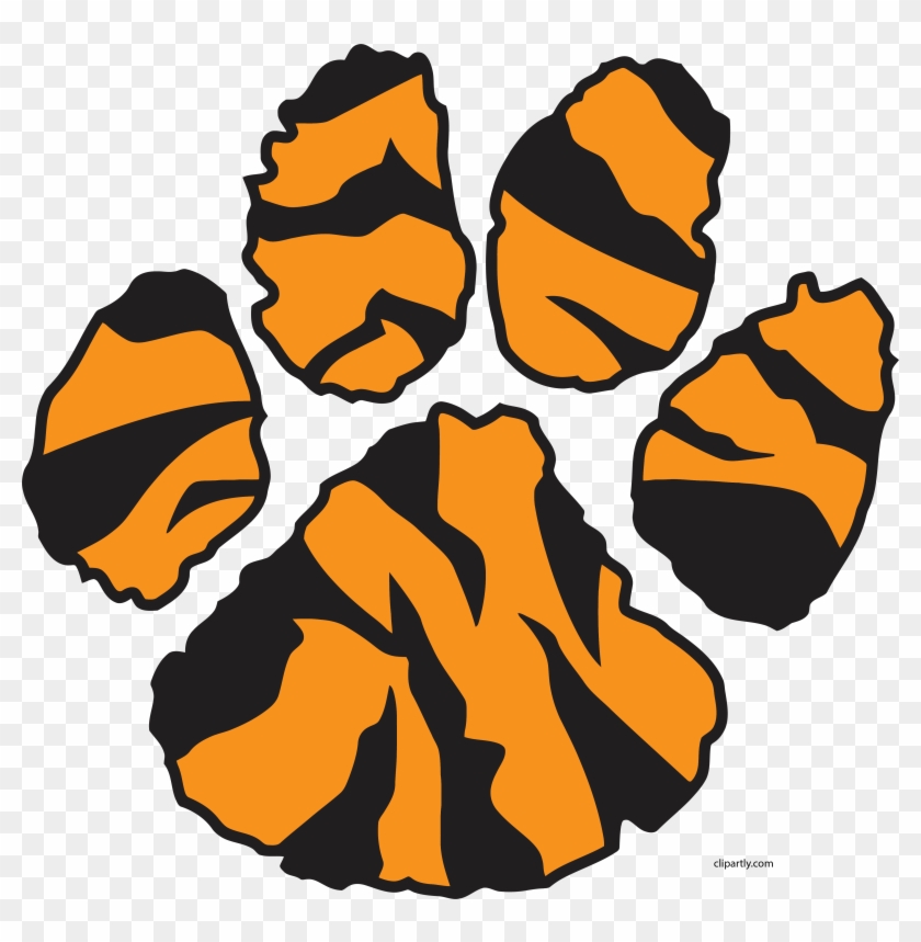 Tiger Sweet Footprint Clipart Png - Tiger Paw Print Cartoon Transparent Png