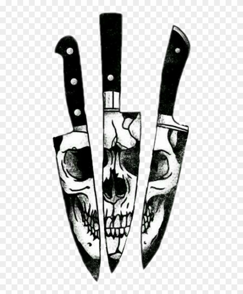 Knife Reflection Skull Tattoo Clipart #966636