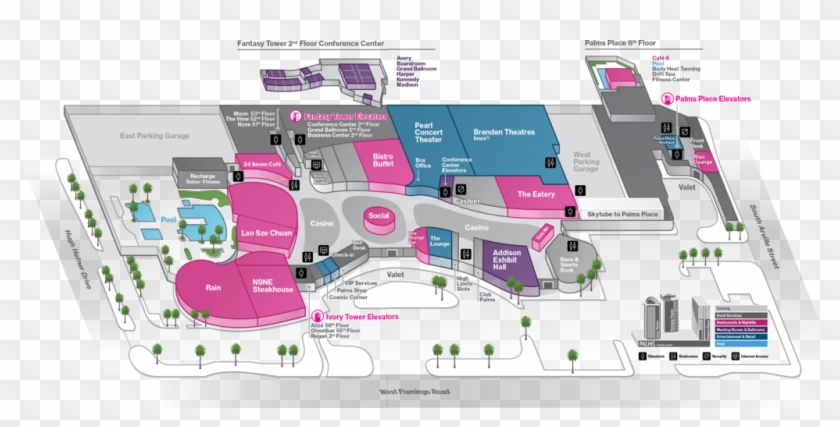 Floor Map - Palms Casino Las Vegas Map Clipart