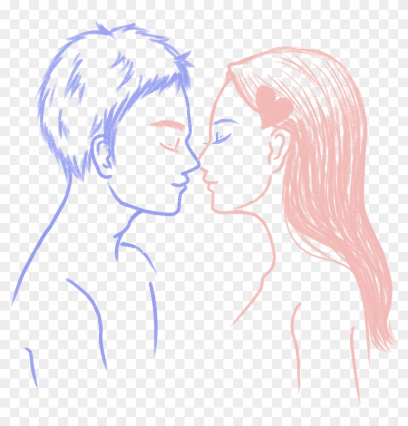 Hand Drawn Character Valentine Couple Png And Psd - Sketch Clipart #969652