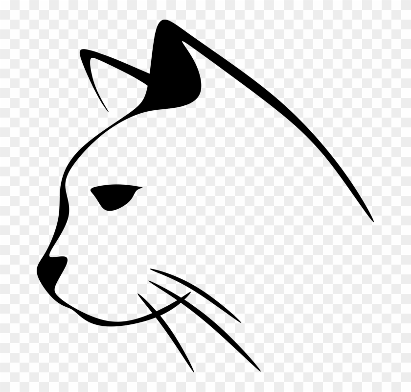 Collection Of Outline Of Cat - Cat Head Clip Art - Png Download