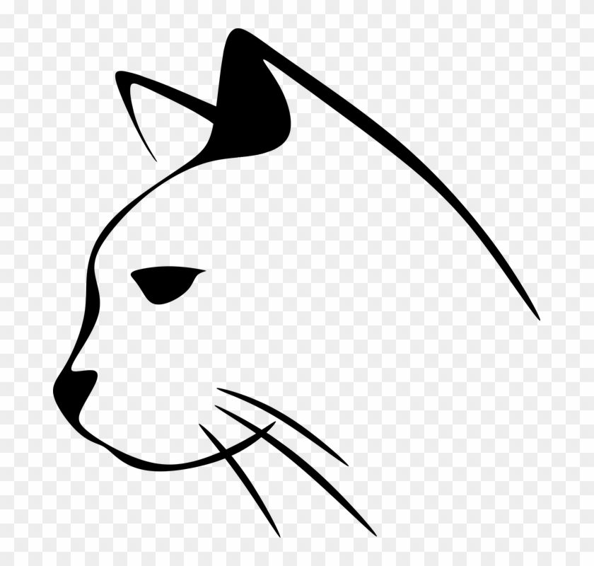 Collection Of Outline Of Cat - Cat Head Clip Art - Png Download #970321