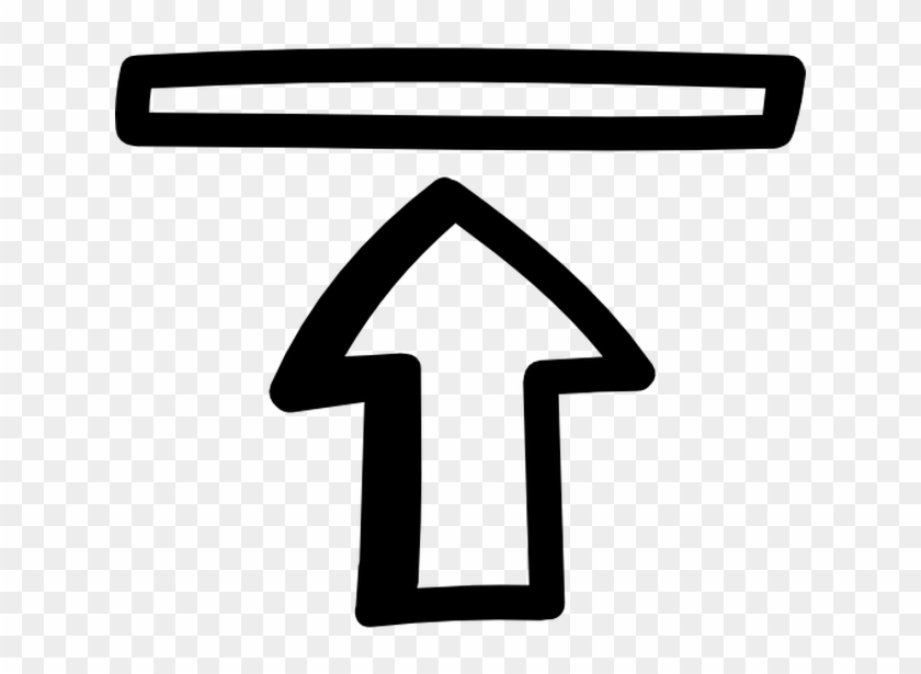 Go To The Top Hand Drawn Interface Symbol With An Arrow - Sign Clipart #970450