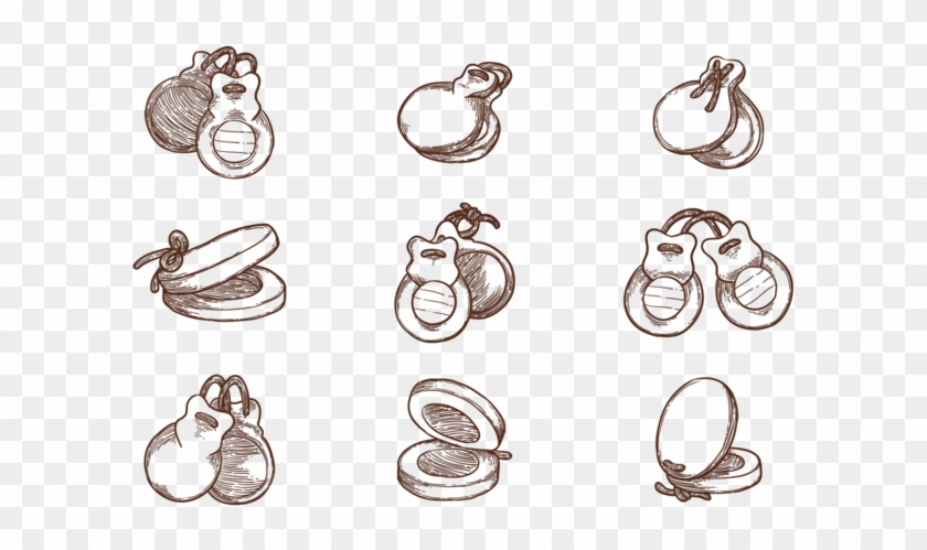 Hand Drawn Castanets - Vectores Instrumentos De Salsa Png Clipart #970526