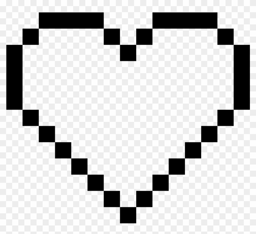 Empty Pixel Heart - Pink 8 Bit Heart Clipart #971526