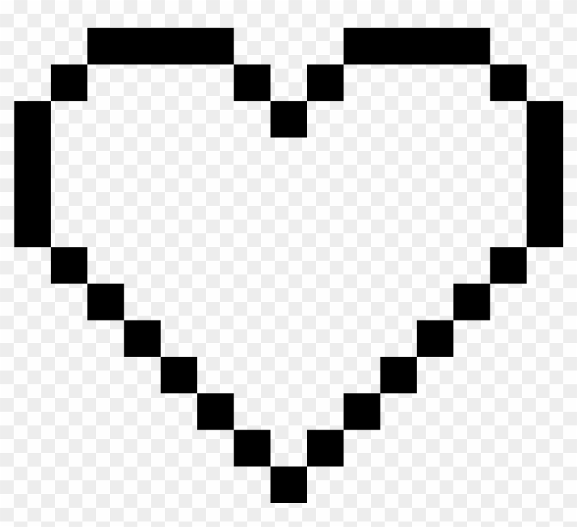 Empty Pixel Heart - Pink 8 Bit Heart Clipart