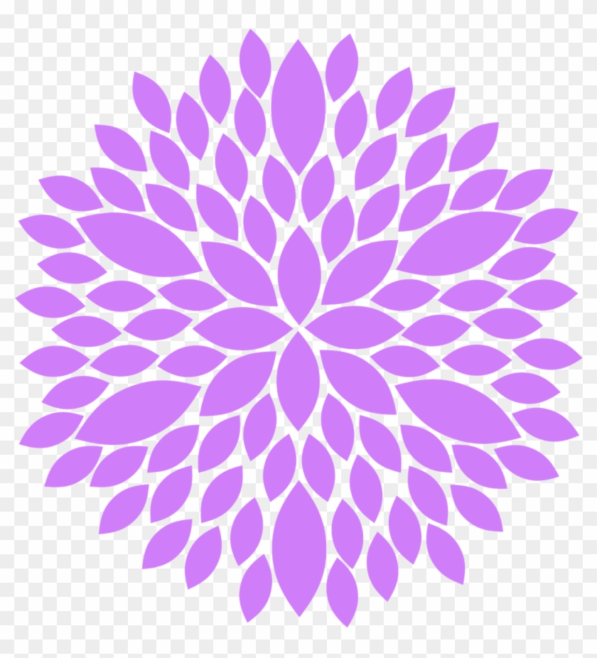 Floral Purple Flowers Clip Art - Dahlia Clip Art Png Transparent Png #972006