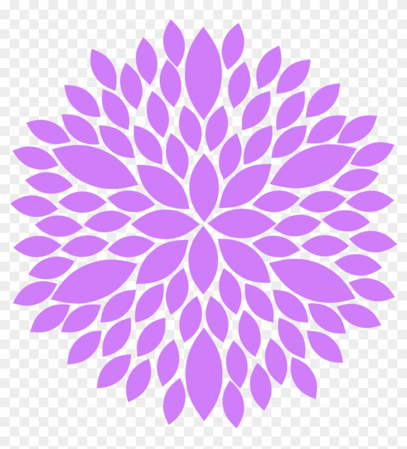 Floral Purple Flowers Clip Art - Dahlia Clip Art Png Transparent Png