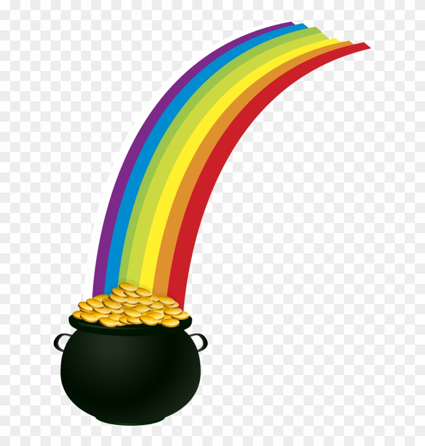 Clipart Pot Of Gold Rainbow - Pot Of Gold Rainbow Png Transparent Png
