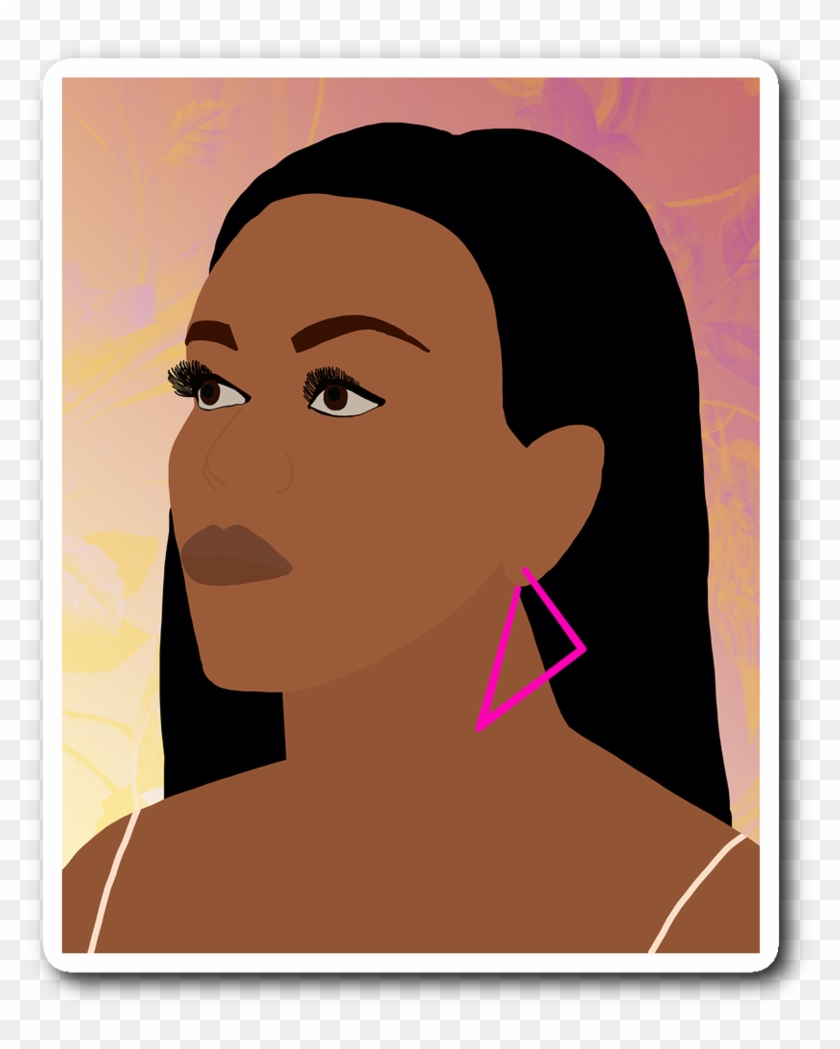 Michelle Obama Portrait Sticker - Illustration Clipart