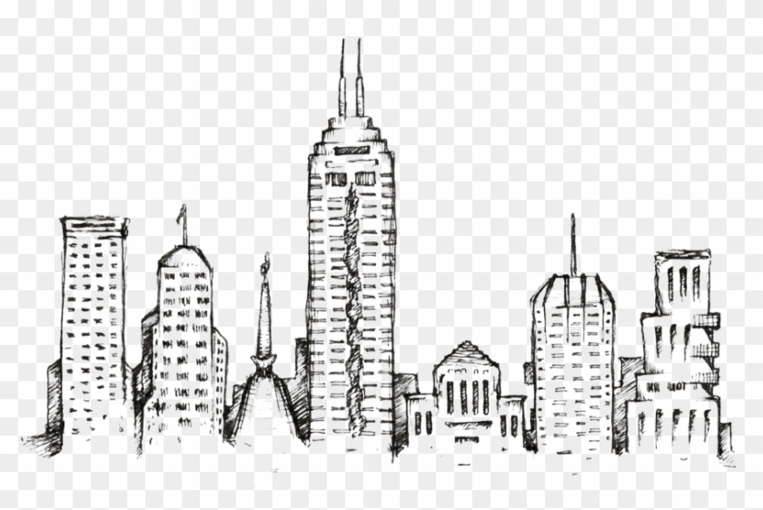 Drawn Skyline Transparent - Indianapolis Skyline Transparent Clipart