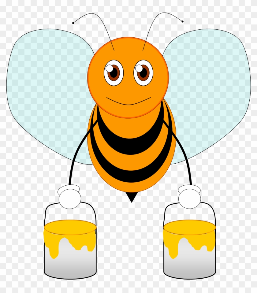 Bee Clipart Png - Orange Honey Bee Clipart Transparent Png