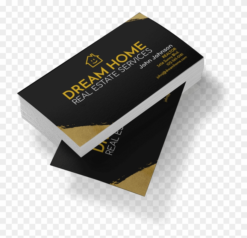 Real Estate Business Cards Transparent Background Black - Graphic Design Clipart