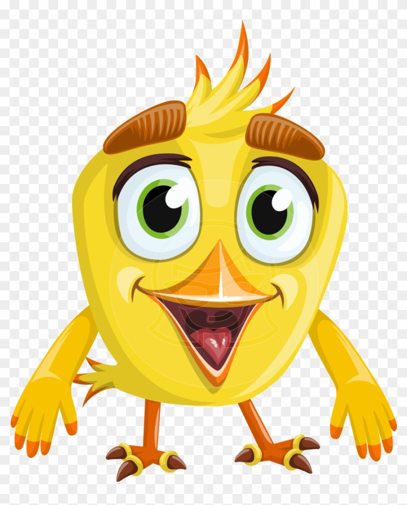 Simple Style Bird Cartoon Vector Character Aka Birdy - Smiley Bird Cartoon Png Clipart