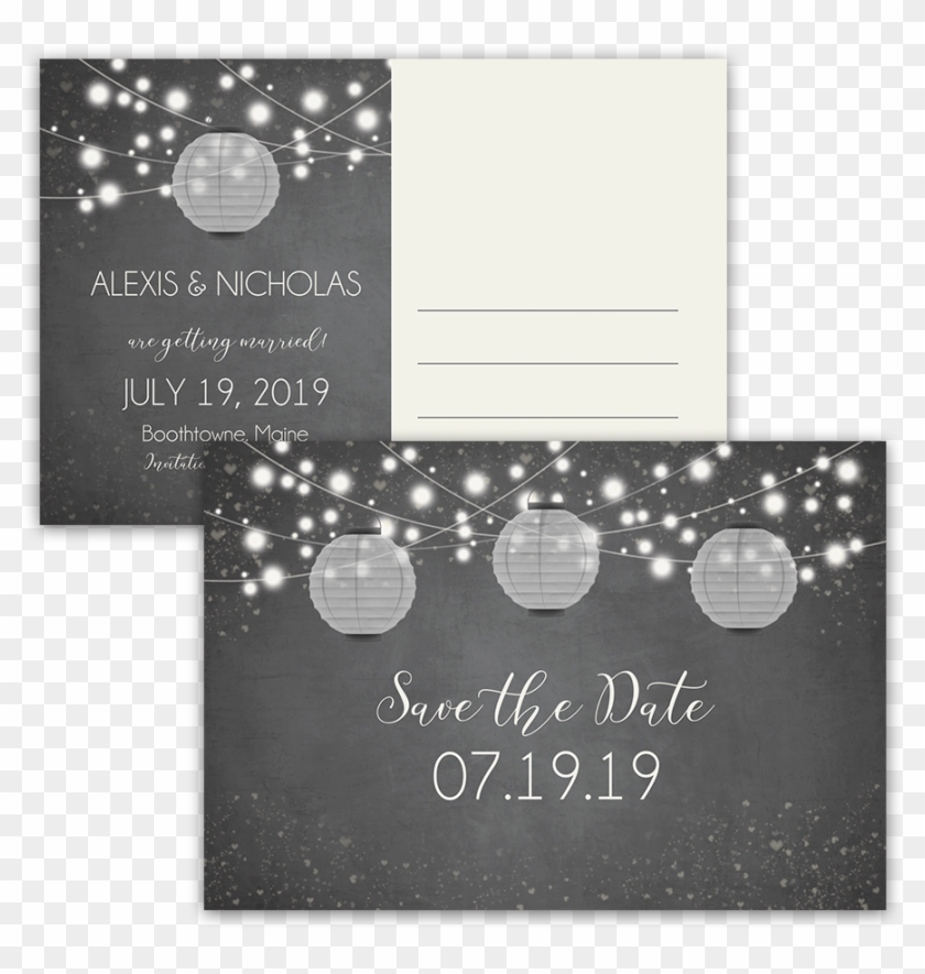 Rustic Save The Date Postcard Search Result 88 Cliparts - Wedding Reception Invitations Blue Chalkboard Lantern - Png Download #975332